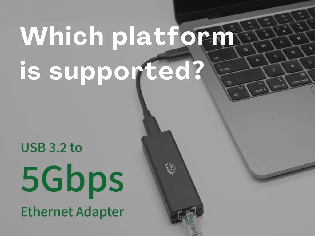 Which platform is supported by the WisdPi 5Gbps Wired Base-T Ethernet Adapter?