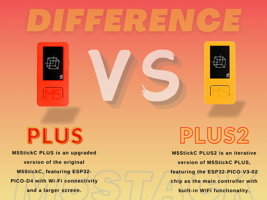 What is the difference between M5StickC PLUS and PLUS2?