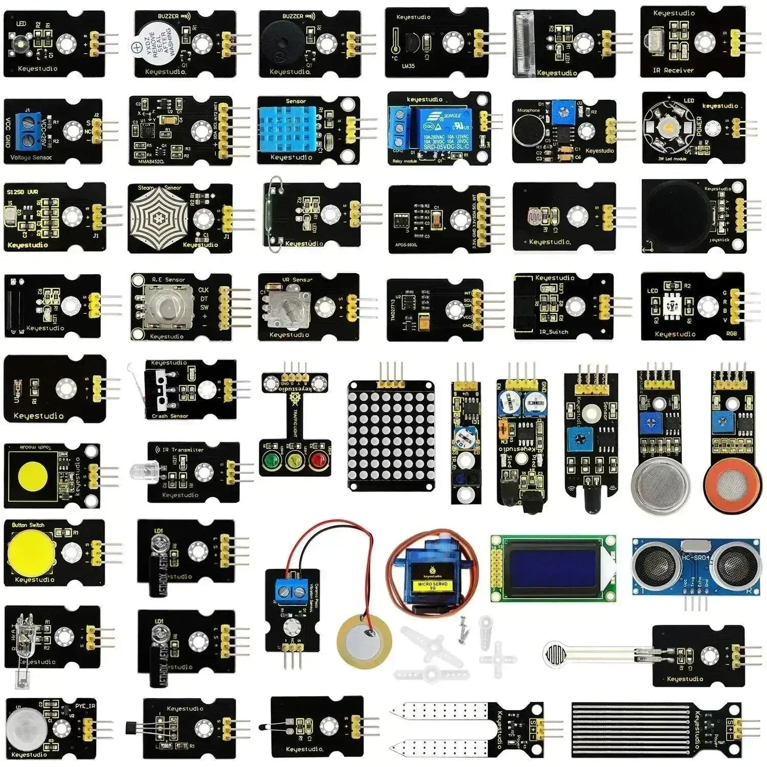 KeyeStudio 48 in 1 sensor module kit representing Arduino sensor module buying guide