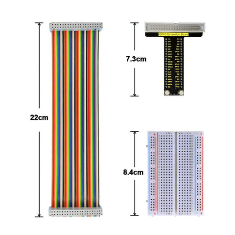 Raspberry Pi T type board+40P Colorful Ribbon Cable+400 Breadboard