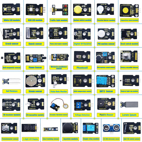 Keyestudio 37 in 1 Sensor Kit Upgrade V3.0 with Gift Box - OpenELAB