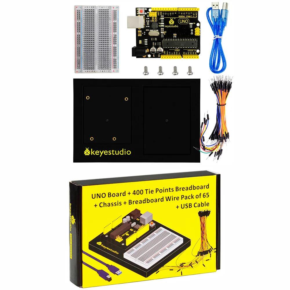 Keyestudio R3 Board +400 Holes Transparent Breadboard - OpenELAB