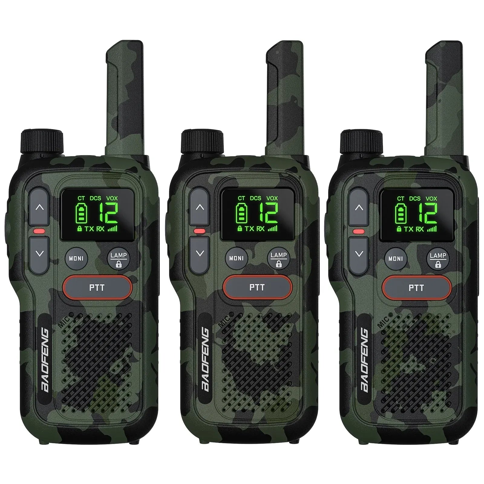 Baofeng GT-18 PMR446 | Camo 3-Pack | 1500mAh Radios
