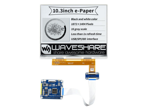 Waveshare 10.3 inch E-Ink Display 1872x1404 E-Paper with Hat