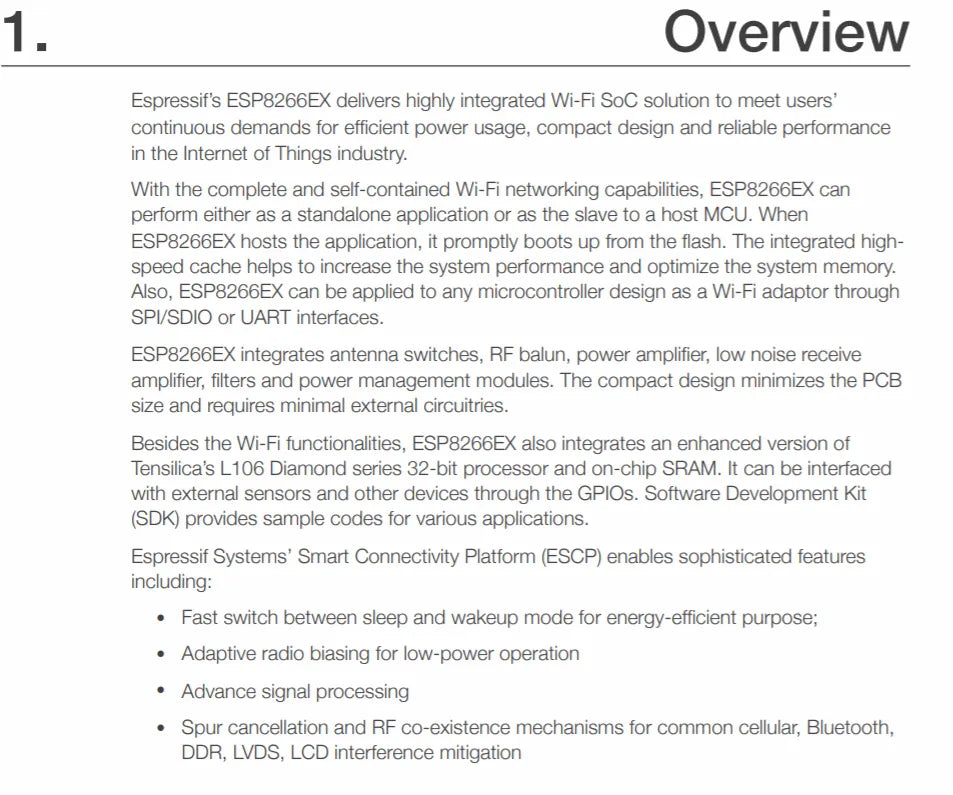 ESP8266EX - Espressif's integrated circuits - OpenELAB