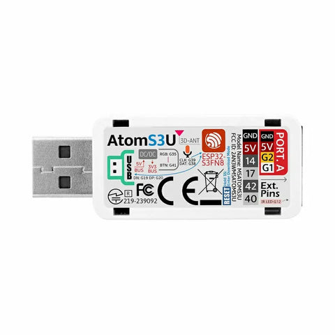 M5Stack AtomS3U ESP32S3 Development Kit with USB-A - OpenELAB