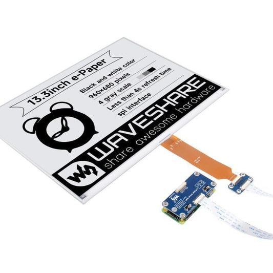 Waveshare 13,3 pouces E-Ink Display 960x680 E-Paper avec chapeau