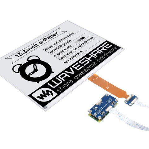 Waveshare 13.3 inch E-Ink Display 960x680 E-Paper with Hat