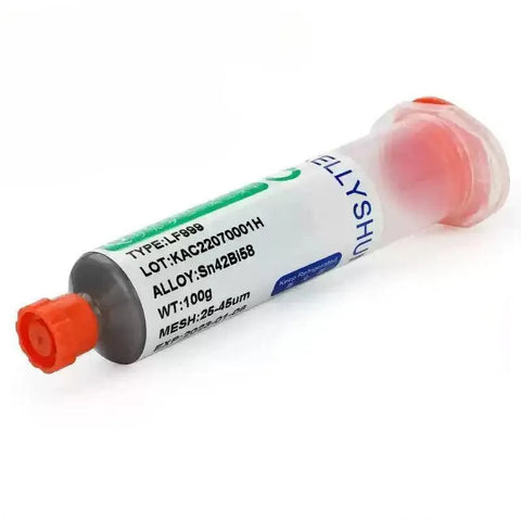 138° Solder Paste Syringe Flux for Soldering SMD BGA IC PCB Needle Tube Tin Solder Paste, Lead - free low temperature solder paste, Pusher/needle feed