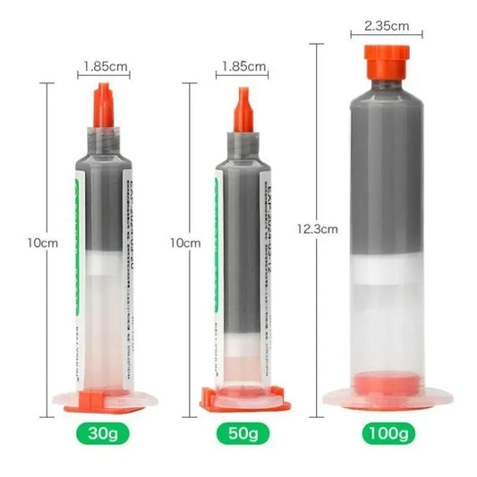 138° Solder Paste Syringe Flux for Soldering SMD BGA IC PCB Needle Tube Tin Solder Paste, Lead - free low temperature solder paste, Pusher/needle feed