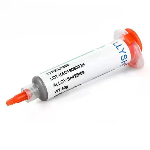 138° Solder Paste Syringe Flux for Soldering SMD BGA IC PCB Needle Tube Tin Solder Paste, Lead - free low temperature solder paste, Pusher/needle feed