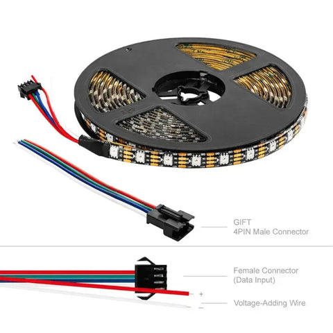 BTF-LIGHTING WS2813B Tablero desnudo de tira LED ECO RGB de 1 metro