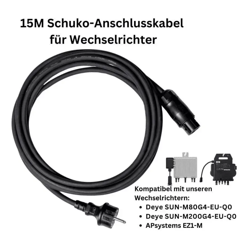 15M Schuko Connection Cable for Inverters