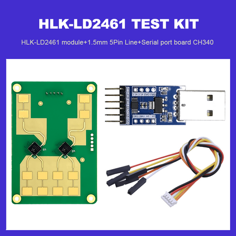 HLK-LD2461 2T4R 24G Millimetergolf Hoge precisie Meerdere doelen Menselijke waarnemingstraject Tracking Radarsensormodule