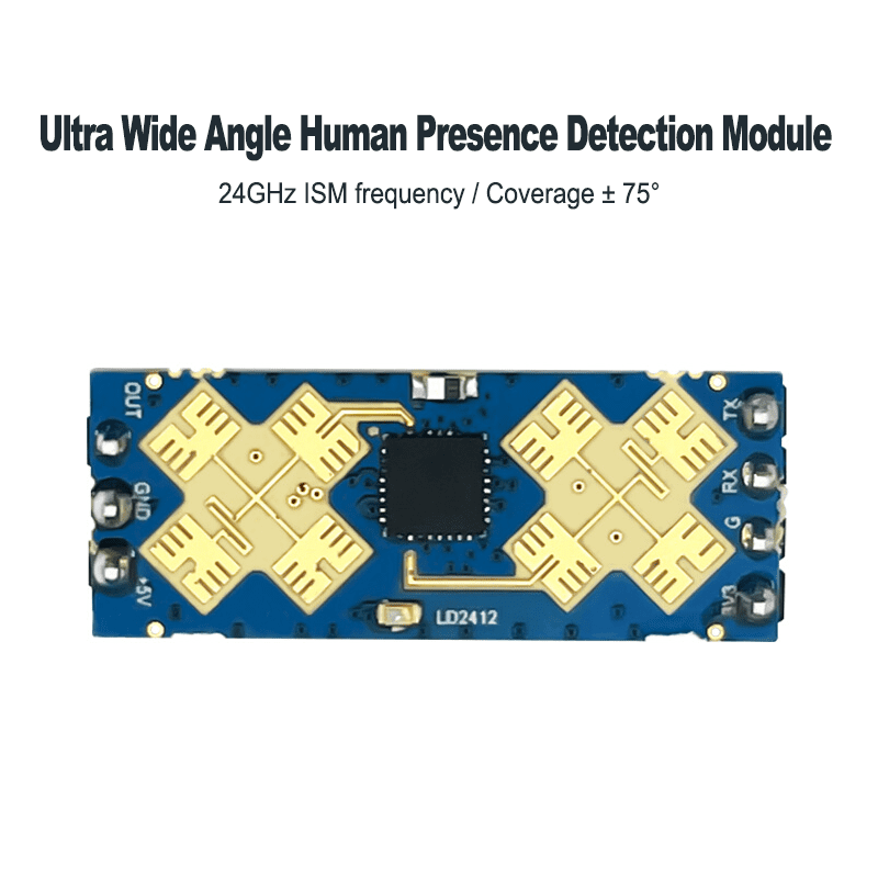 La versione di aggiornamento HLK-LD2410B/LD2410/LD2410C è HLK-LD2412 ±75° Riduzione del rumore con apprendimento automatico ambientale Modulo radar con rilevamento della distanza di 9 M