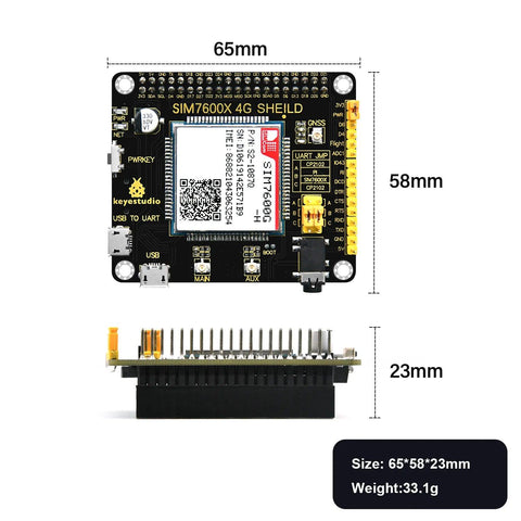 Raspberry Pi GPIO SIM7600X 4G-uitbreidingskaart