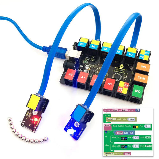 Keyestudio EASY PLUG RJ11 Blue LED Module - OpenELAB