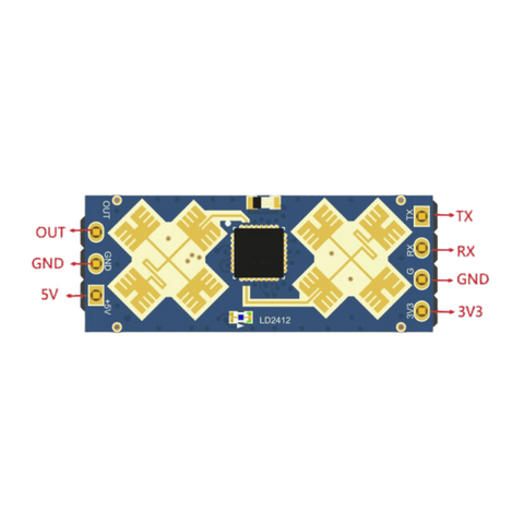 La versione di aggiornamento HLK-LD2410B/LD2410/LD2410C è HLK-LD2412 ±75° Riduzione del rumore con apprendimento automatico ambientale Modulo radar con rilevamento della distanza di 9 M