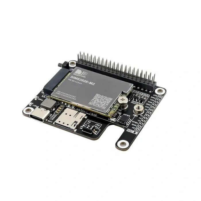 Waveshare PCIe to SIMCom/Quectel 5G/4G/3G HAT for Raspberry Pi 5 SIM8262E-M2 white background product image