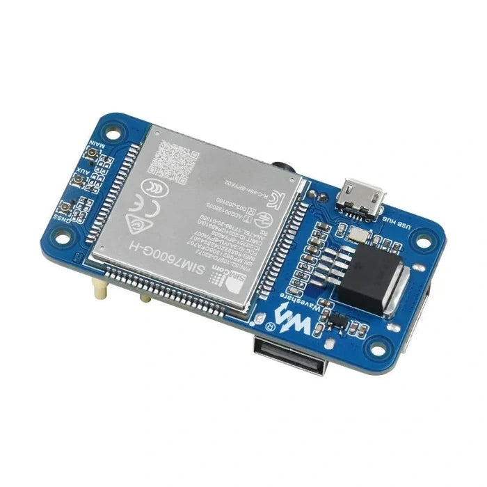 Waveshare SIM7600G-H 4G HAT (B) for Raspberry Pi 4G/3G/2G GNSS Positioning white background product image