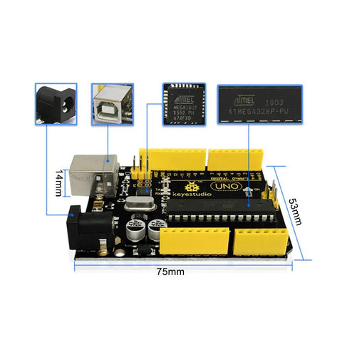 Keyestudio UNO R3 Dev Board Compatible With Arduino Uno R3 - OpenELAB