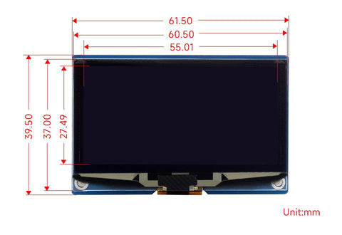 2.42 inch OLED Display Module, 128×64 Resolution, SPI / I2C Communication - OpenELAB