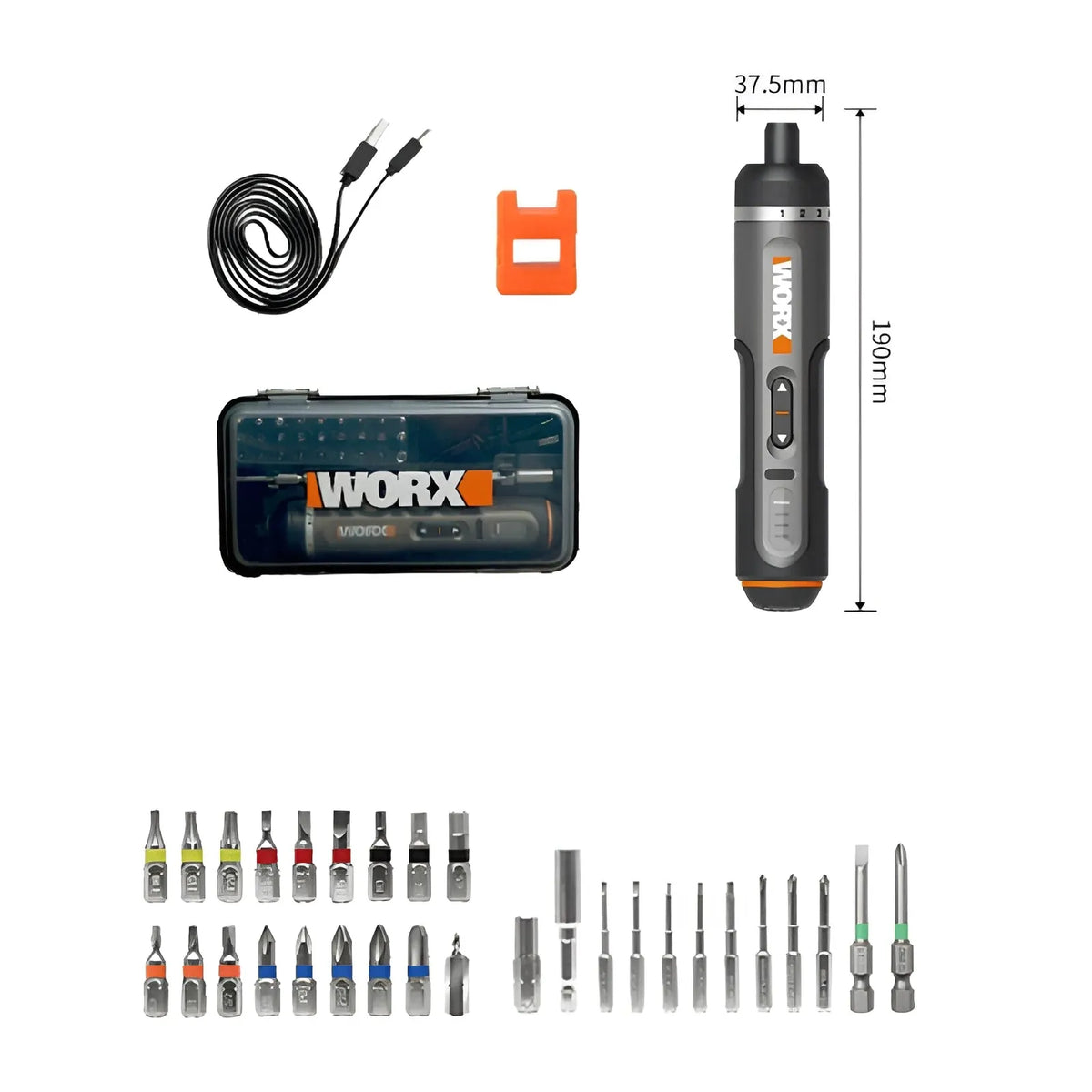 WORX WX242 Mini Electrical Screwdriver Set With Magnetiser