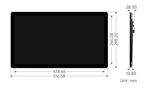 Waveshare 21.5 inch Full HD Capacitive Touch Display 1080*1920 HDMI - OpenELAB