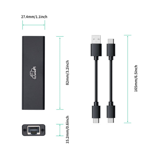 WisdPi 5Gbps USB3.2 bedrade Base-T Ethernet-adapter Realtek RTL8157