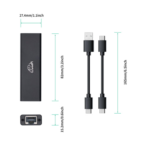 Adaptateur Ethernet filaire Base-T WisdPi 5 Gbit/s USB3.2 Realtek RTL8157