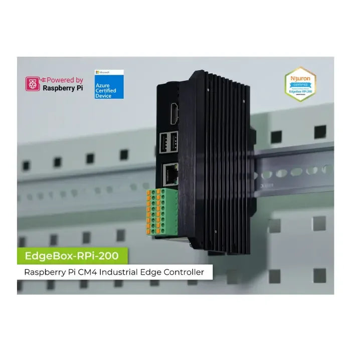 Seeed Studio EdgeBox RPi 200 industrial controller mounted scene image