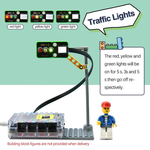 Kit fai da te della serie Lego compatibile con il sistema di traffico intelligente Kidsbits