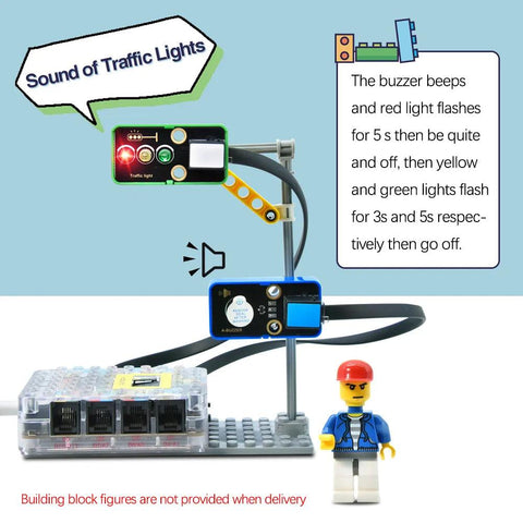 Kit fai da te della serie Lego compatibile con il sistema di traffico intelligente Kidsbits