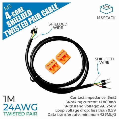 Cavo a doppino intrecciato schermato a 4 conduttori 24AWG