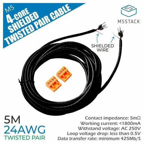 Cavo a doppino intrecciato schermato a 4 conduttori 24AWG