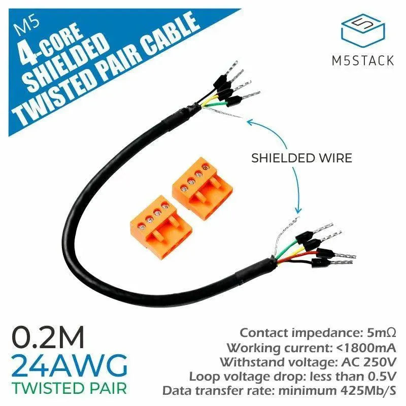 Cavo a doppino intrecciato schermato a 4 conduttori 24AWG