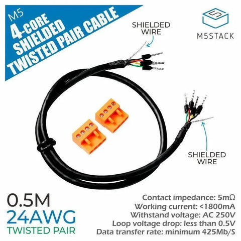 Cavo a doppino intrecciato schermato a 4 conduttori 24AWG