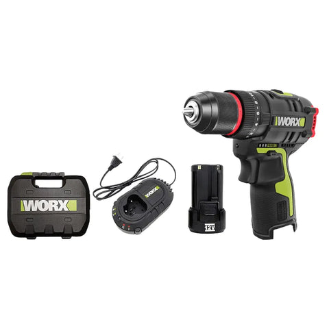 WORX Perceuse électrique WU131 Perceuse à percussion avec batterie au lithium