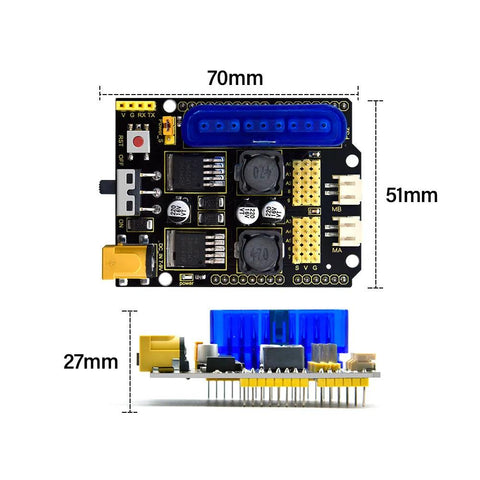 Keyestudio TB6612FNG Motor/Servo Drive Shield with PS2 Socket - OpenELAB