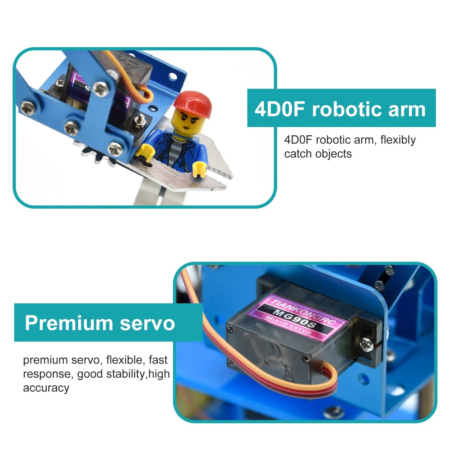 Keyestudio 4DF Mechanical PS2 Joystick Metallic Robot Arm - OpenELAB