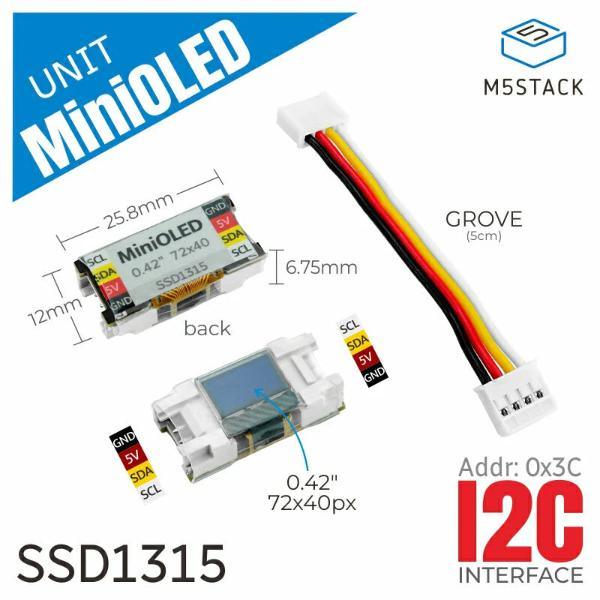 Unité Mini OLED 0,42" 72x40 Affichage