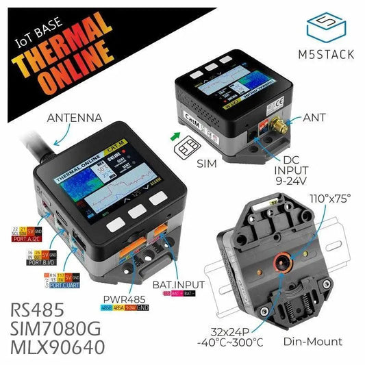 Kit IoT Base CAT-M (SIM7080G) con cámara térmica (MLX90640)