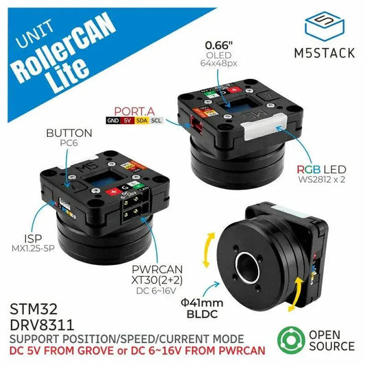 Unité M5Stack RollerCAN Lite sans bague collectrice (STM32)