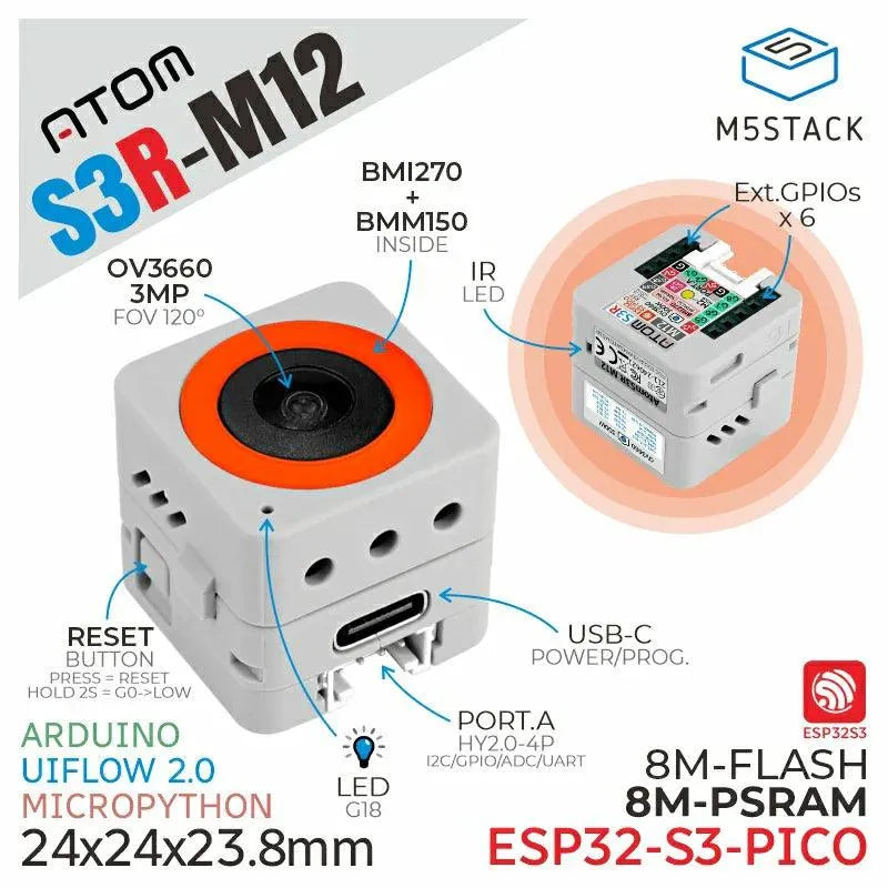 M5Stack ATOMS3R Camera Kit M12 Version