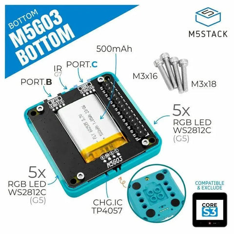 M5GO Batterie Unterseite3 (nur für CoreS3)