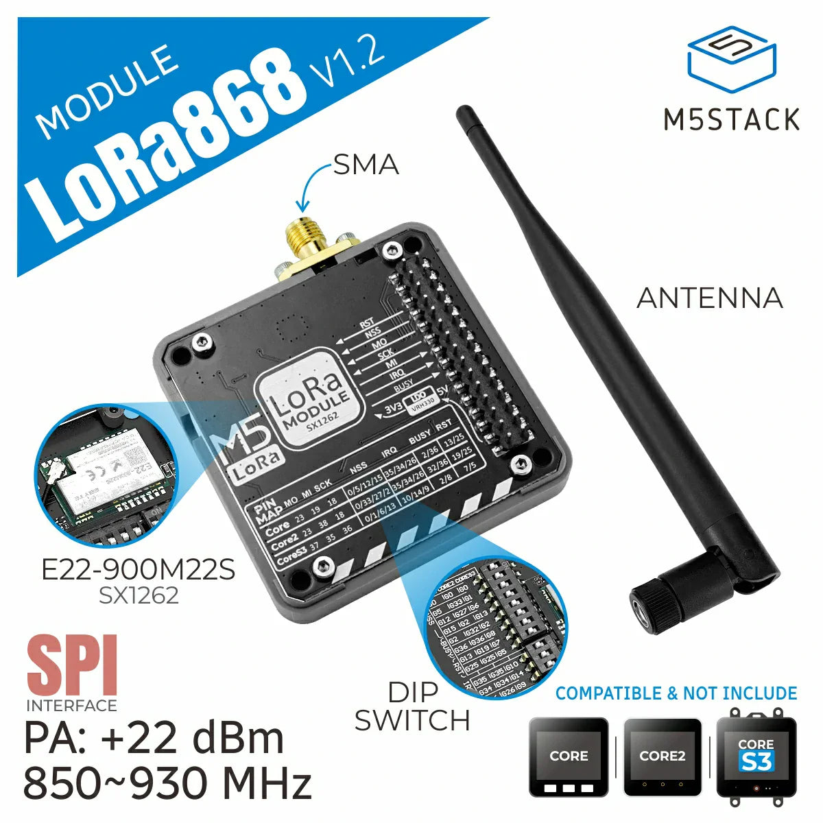M5Stack LoRa Module (868Mhz) v1.2