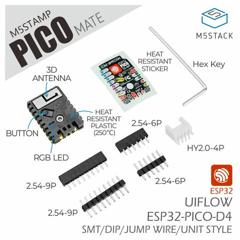 M5Stamp Pico Mate met Pin Headers