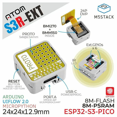 Kit Proto M5Stack ATOMS3R sans écran (PSRAM 8 Mo)