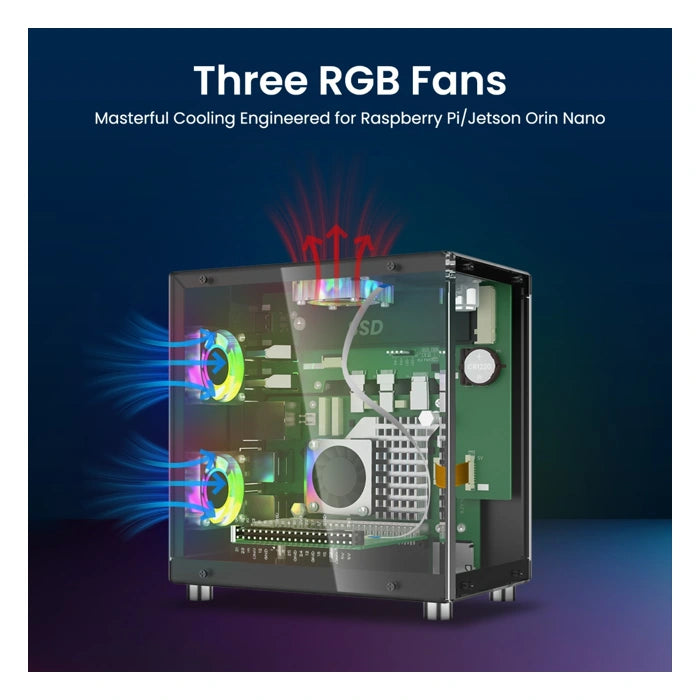 Elecrow Pitower Gen 1 three RGB fans cooling image