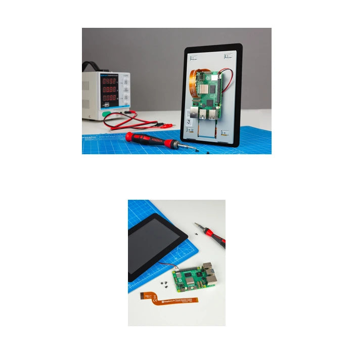 Raspberry Pi Touch Display 2 white background display and kit combo image